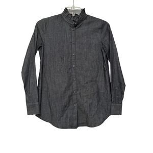 Banana Republic Dillon Black Denim Women's Button-Up Shirt, Size S--